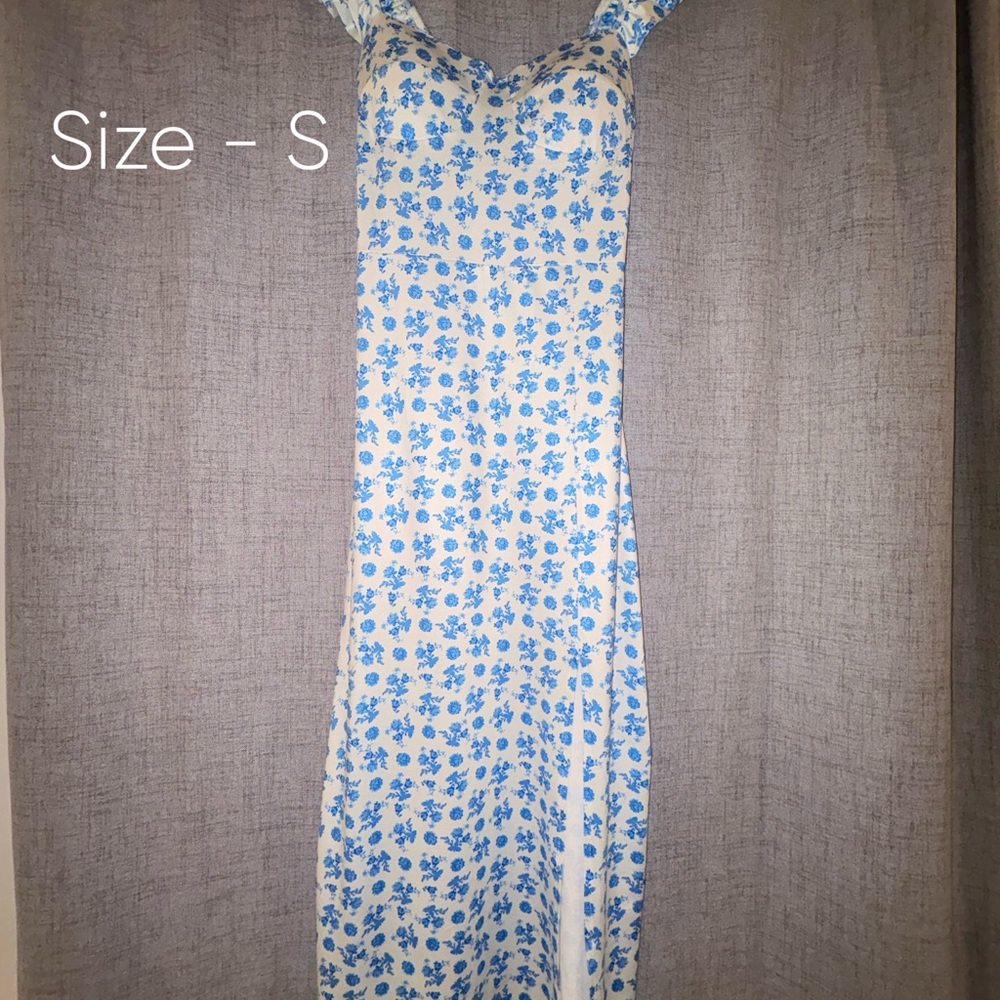 Floral Blue and White Dress